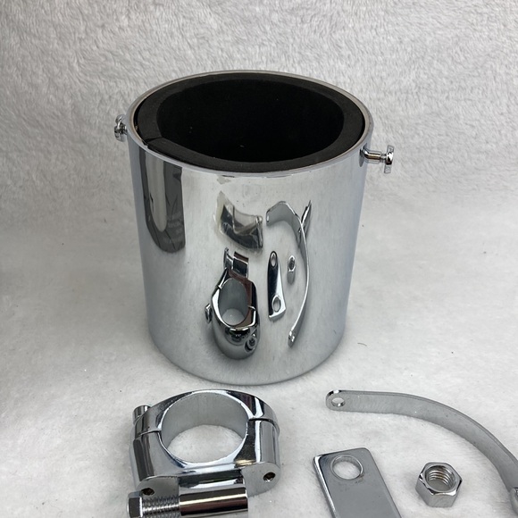 Diamond Plate Chrome Motorcycle Cup Holder NIB - Picture 9 of 14